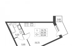 Продам 1 комнатную квартиру 29.4 м2 картинка из объявления
