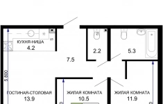 Продам 2 комнатную квартиру 58 м2 картинка из объявления