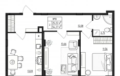 Продам 2 комнатную квартиру 54.27 м2 картинка из объявления