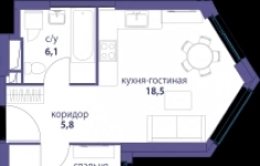 Продам 1 комнатную квартиру 43 м2 картинка из объявления