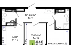 Продам 2 комнатную квартиру 54.76 м2 в объявлении 10 фото Продам 2 комнатную квартиру 54.76 м2 картинка из объявления
