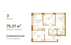 Продам 3 комнатную квартиру 75 м2 картинка из объявления