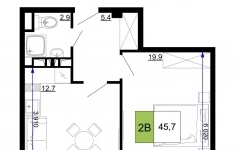 Продам 2 комнатную квартиру 45.7 м2 в объявлении 10 фото Продам 2 комнатную квартиру 45.7 м2 картинка из объявления