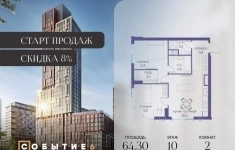 Продам 2 комнатную квартиру 64 м2 картинка из объявления