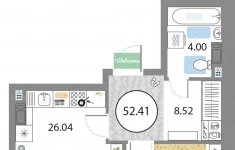 Продам 1 комнатную квартиру 52 м2 картинка из объявления