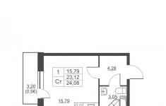 Продам 1 комнатную квартиру 22.9 м2 в объявлении 7 фото Продам 1 комнатную квартиру 22.9 м2 картинка из объявления