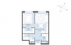 Продам 1 комнатную квартиру 53.9 м2 картинка из объявления