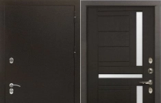 Терморазрыв Лекс Сибирь 3К цвет №35 Венге с матовым стеклом входная стальная дверь в частный дом картинка из объявления