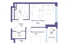 Продам 1 комнатную квартиру 58 м2 картинка из объявления