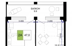 Продам 2 комнатную квартиру 47 м2 картинка из объявления