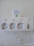 Розетка накладная тройная с ночником, USB зарядкой картинка из объявления