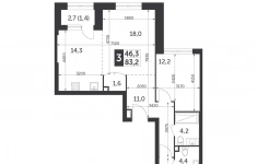 Продам 3 комнатную квартиру 83.2 м2 картинка из объявления