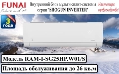 Внутренний блок сплит-системы серии "SHOGUN INVERTER" RAM-I-SG25H картинка из объявления