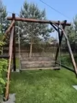 Деревянные садовые качели из массива сосны картинка из объявления