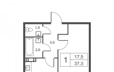 Продам 1 комнатную квартиру 37 м2 в объявлении 2 фото Продам 1 комнатную квартиру 37 м2 картинка из объявления