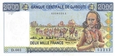 Банкнота 2000 франков. Джибути картинка из объявления