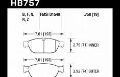 Колодки тормозные HB757B.758 HAWK Street 5.0 перед Audi A6 4G2, C7, 4GC; A7 4GA, 4GF; Allroad 4GH; картинка из объявления