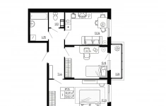 Продам 2 комнатную квартиру 59.02 м2 картинка из объявления