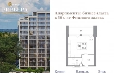 Продам 1 комнатную квартиру 39 м2 картинка из объявления