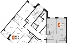 Продам 3 комнатную квартиру 71 м2 картинка из объявления