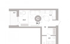 Продам 1 комнатную квартиру 34.74 м2 в объявлении 10 фото Продам 1 комнатную квартиру 34.74 м2 картинка из объявления