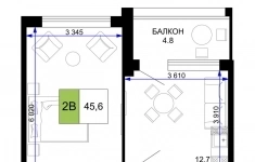 Продам 2 комнатную квартиру 45.6 м2 в объявлении 10 фото Продам 2 комнатную квартиру 45.6 м2 картинка из объявления