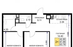 Продам 2 комнатную квартиру 65 м2 картинка из объявления