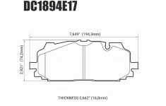 Колодки тормозные DC1894E17 DC brakes RT.2, перед A4 B9 RS4; A5 F53; Q5 FYB; Q7 4MB; Akebono; картинка из объявления