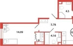 Продам 2 комнатную квартиру 64 м2 картинка из объявления