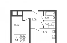 Продам 1 комнатную квартиру 45 м2 в объявлении 3 фото Продам 1 комнатную квартиру 45 м2 картинка из объявления