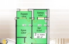 Продам 2 комнатную квартиру 68 м2 в объявлении 4 фото Продам 2 комнатную квартиру 68 м2 картинка из объявления