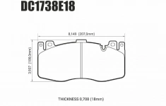 Колодки тормозные DC1738E18 DC brakes RT.2, перед BMW X5M F85; X6M F86 картинка из объявления