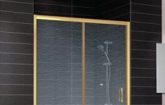 Душевая дверь в нишу Vegas Glass ZP 0130 09 02 профиль золото, стекло шиншилла картинка из объявления