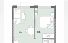 Продам 1 комнатную квартиру 34.7 м2 картинка из объявления