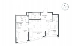 Продам 2 комнатную квартиру 76.9 м2 картинка из объявления