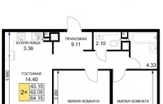 Продам 2 комнатную квартиру 64 м2 картинка из объявления