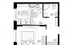 Продам 1 комнатную квартиру 33.39 м2 в объявлении 10 фото Продам 1 комнатную квартиру 33.39 м2 картинка из объявления