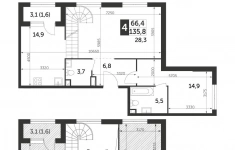 Продам 4 комнатную квартиру 135.8 м2 картинка из объявления