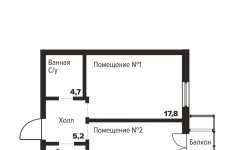 Продам 1 комнатную квартиру 45 м2 картинка из объявления