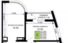 Продам 2 комнатную квартиру 55 м2 картинка из объявления