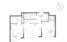 Продам 2 комнатную квартиру 76.8 м2 картинка из объявления