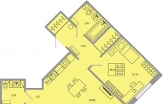 Продам 2 комнатную квартиру 63.93 м2 картинка из объявления