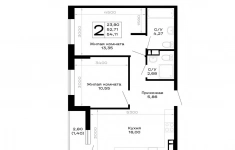 Продам 2 комнатную квартиру 54.11 м2 в объявлении 4 фото Продам 2 комнатную квартиру 54.11 м2 картинка из объявления