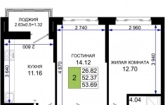 Продам 2 комнатную квартиру 53 м2 картинка из объявления