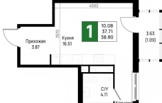 Продам 1 комнатную квартиру 38 м2 картинка из объявления