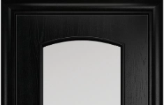 Дверь Оникс модель Глория Цвет:Эмаль черная по ясеню Остекление:Сатинат белый картинка из объявления