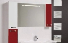 Мебель для ванной Акватон Диор 100 бело-бордовая (Тумба с раковиной + зеркало) картинка из объявления
